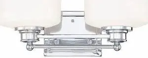 NUVO 60-4582 Soho 2 Light Vanity Fixture Satin White Glass Polished Chrom