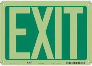 CONDOR 480L50 Exit Sign, Plastic, 10" W, 7" H, EXIT, Green, White