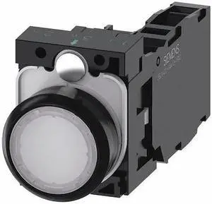 SIEMENS 3SU1102-0AB60-1FA0 Illuminated Push Button,White,22mm,LED