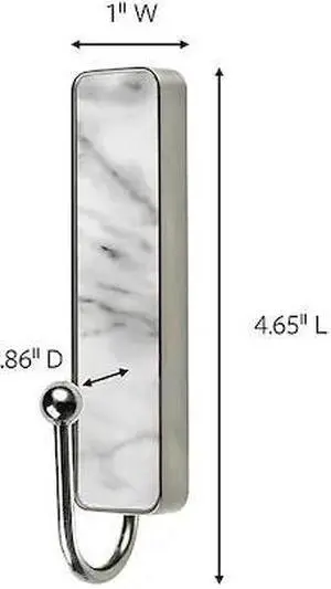 COMMAND 17037MBN-ES Hook, Nickel, Metal, 1 1/2 in D