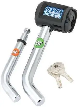 REESE 7054430 Receiver Lock, 5/8 and 1/2 In. Bent, Reese Towpower
