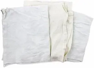 ZORO SELECT 13Y366 Recycled Cotton Flannel Cloth Rag 25 lb. Varies Sizes, White