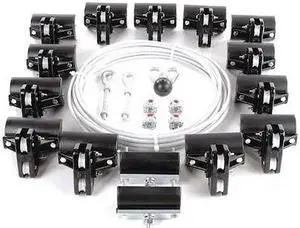 DAYTON 33N206 Festoon System Kit,1/4 In Rope,L 80 Ft