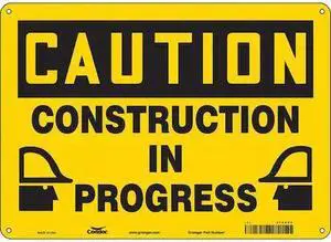 CONDOR 476H92 Safety Sign, 10 in Height, 14 in Width, Polyethylene, Horizontal