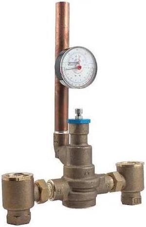 POWERS LFSH1432 W/TP GAUGE Mixing Valve,Lead Free Brass,125 psi