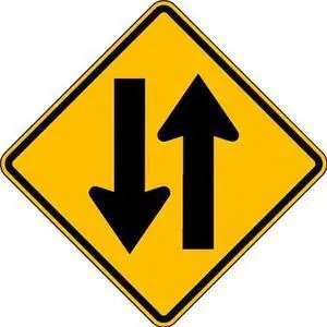 LYLE W6-3-24DA Traffic Sign,24 x 24In,BK/YEL,DMD GR AL