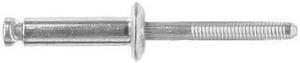 ZORO SELECT 4008PK Blind Rivet, Dome Head, 1/4 in Dia., 2-9/16 in L, Aluminum