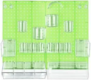 AZAR DISPLAYS 900944-GRE 24-Piece Green Pegboard Organizer Kit with 2 Panels