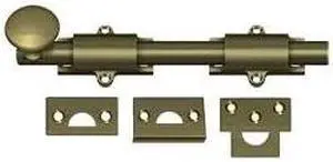 8 in. Heavy Duty Surface Bolt w Strike (Antique Brass)