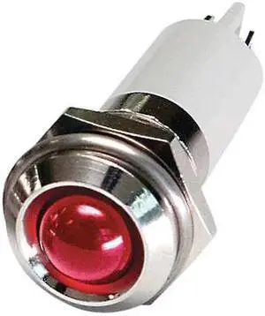 ZORO SELECT 24M109 Round Indicator Light,Red,12VDC