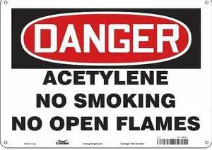 CONDOR 473R81 No Smoking Sign, 10" H, 14 in W, Polyethylene, Horizontal