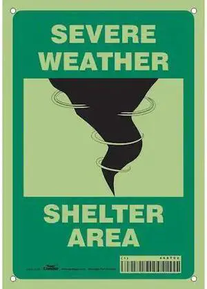 CONDOR 465T02 Safety Sign, 10 in Height, 7 in Width, Glow Vinyl, Horizontal
