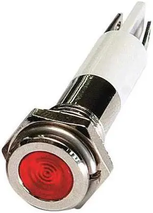 ZORO SELECT 24M060 Flat Indicator Light,Red,12VDC