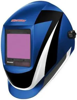 WESTWARD 44R226 Auto Dark Welding Helmet, Shade 6-9/9-13, Black/Blue/White