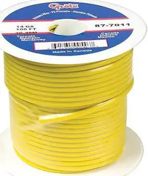 BATTERY DOCTOR 87-2011 Primary Wire, GPT, 20 AWG, 1C C, Yellow, PVC, Stranded,