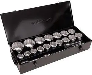 DYNAMIC D027001 Tools 1" Drive 21 Piece 12-Point Standard SAE Socket &
