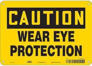 CONDOR 466W49 Safety Sign, 7 in Height, 10 in Width, Aluminum, Vertical