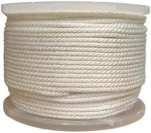 ZORO SELECT 20TL67 Rope,3/16 in. x 500 ft.,Solid Braided