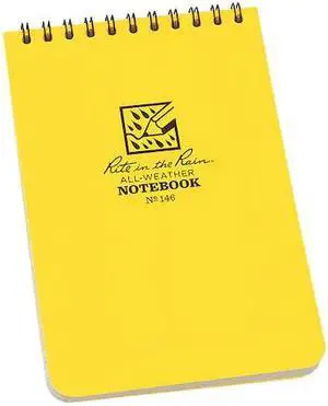 RITE IN THE RAIN 146 All Weather Pocket Notebook,Grid, 20 lb.