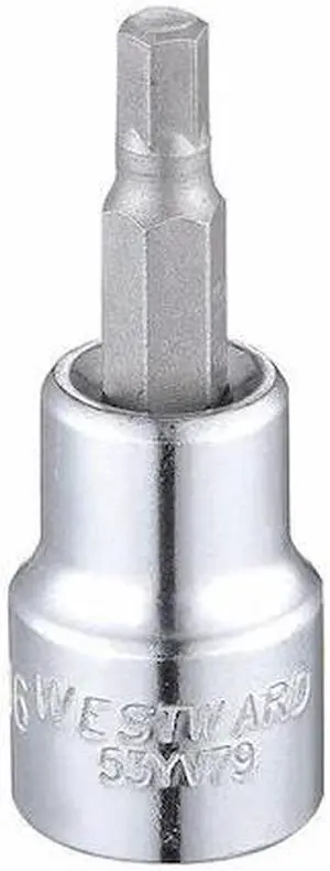 WESTWARD 53YV79 3/8" Drive, 3/16" Tip, Socket Bit, 6 Pts.