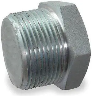 ZORO SELECT 1MPL8 1" MNPT Galvanized Hex Head Plug