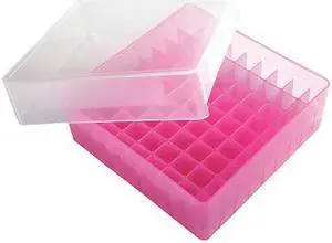 HEATHROW SCIENTIFIC 120037 Tube Storage Box,Pink,81-Well,PK5