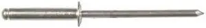 ZORO SELECT 1891PK Blind Rivet, Dome Head, 1/8 in Dia., 39/64 in L, Aluminum