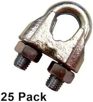 US CARGO CONTROL MWRC716-25PK 7/16" Zinc Plated Malleable Wire Rope Clip (25