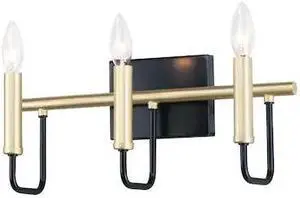 MAXIM LIGHTING 10253BKGLD Sullivan 3-Light " Wide Black / Gold Vanity Light MAXIM LIGHTING 10253BKGLD Sullivan 3-Light " Wide Black / Gold Vanity Light