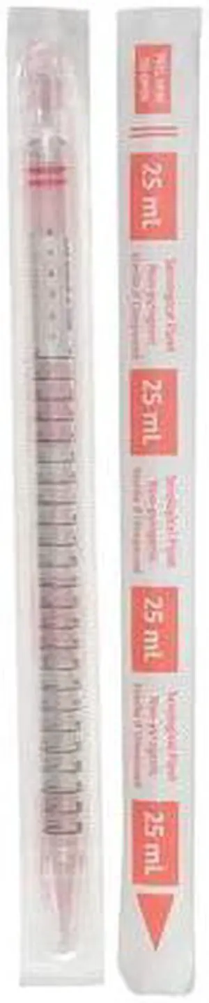 ZORO SELECT 11L809 25mL Pipet,Individually Wrap/Bag,PK200 (Formerly Lab Safety