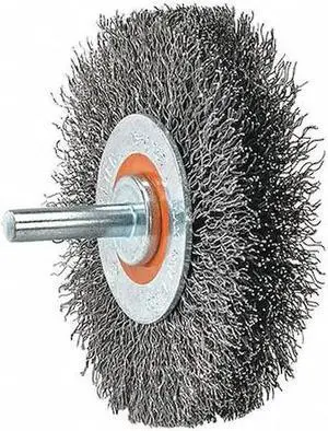 WALTER SURFACE TECHNOLOGIES 13C178 Mtd Wheel Brush Crimped 4" D X 1/4" W