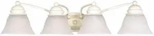 NUVO 60-355 Empire 4 Light 29 in. Vanity Alabaster Glass Bell Shades Tex