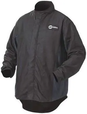 MILLER ELECTRIC 247118 Welding Jacket,2XL,30",Black/Navy