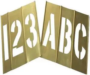 ZORO SELECT 20Y504 STENCIL NUMB & LTR KIT 6 In BRASS,92PCS