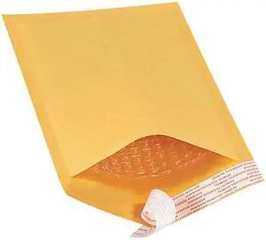 PARTNERS BRAND B852SS Self-Seal Bubble Mailers, No 00, 5" x 10", Kraft, PK250