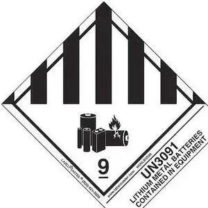 LABELMASTER HSNLB5500 UN3091 Lithium Metal Battery,PK500, HSNLB5500