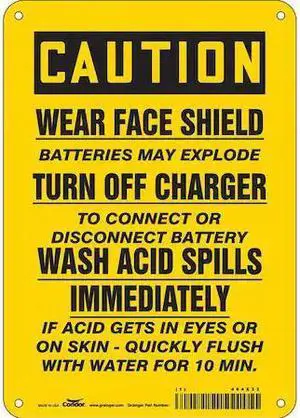CONDOR 464X33 Safety Sign, 10 in Height, 7 in Width, Aluminum, Horizontal