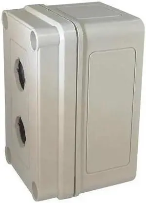 HOFFMAN VM533-PBM2 Pushbutton Enclosure,22mm,2 Hole,Plastic