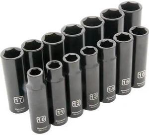 DYNAMIC D018022 1/2" Dr 14Pcs 6 Point, Deep Impact, Metric Socket Set, 10mm -