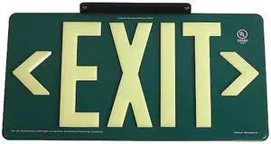 ZORO SELECT GRAN1384 Exit Sign, Plastic, 15-7/8" W, 8-5/8" H, Exit (Double