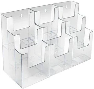 AZAR DISPLAYS 252817 Three-Tier Nine-Pocket Trifold Brochure Holder, PK2 AZAR DISPLAYS 252817 Three-Tier Nine-Pocket Trifold Brochure Holder, PK2