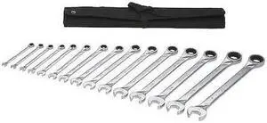 WESTWARD 54DG26 Ratcheting Wrench Set,SAE,15 pcs.