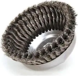 WEILER 94122 Knot Wire Cup Wire Brush, Threaded Arbor, 6"