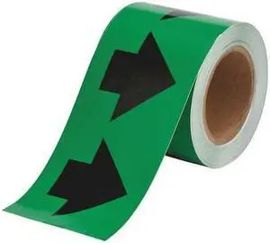 BRADY 91408 Arrow Tape,Black/Green,4 In. W