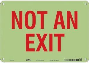 CONDOR 480H73 Not An Exit Sign, English, 10" W, 7" H, Plastic, White