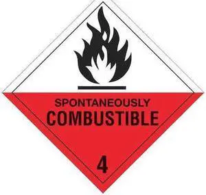 TAPE LOGIC DL5140 Tape Logic® Labels, "Spontaneously Combustible - 4", 4" x 4",