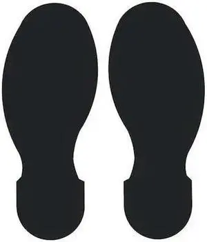 BRADY 104410 Floor Marking Tape,Foot Shape,Blk,PK10