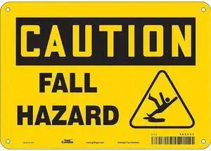 CONDOR 485P93 Safety Sign, 7 in Height, 10 in Width, Aluminum, Vertical