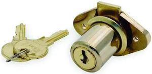 ZORO SELECT 1XRX8 Cabinet and Drawer Dead Bolt Locks, Keyed Alike, CH751 Key,