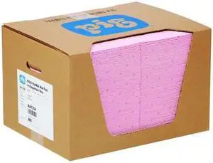PIG MAT354 Absorbent Mat Pad, Absorbs 22 gal. Chemical, Hazmat, PK 100 ,Pink